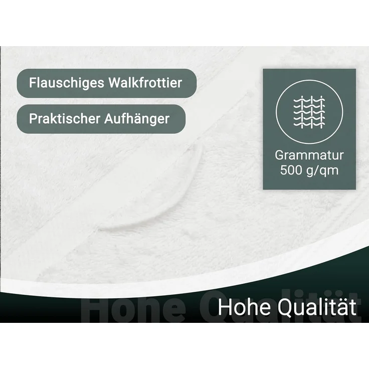 ZOLLNER 6-tlg. Handtuch-Set aus Baumwolle, 50x100 cm, weiß – Bild 4