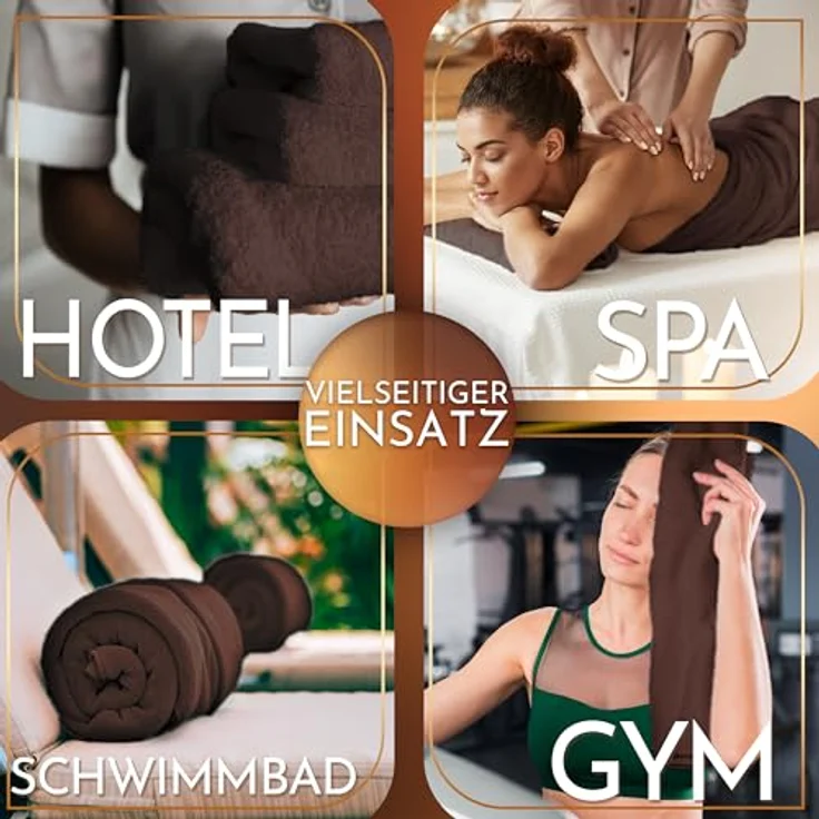 NatureMark 2er Pack SAUNATÜCHER Premium Qualität 80x200 cm SAUNATUCH Sauna-Handtuch 100% Baumwolle Farbe: Schoko Braun – Bild 5