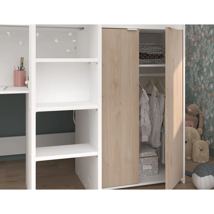 Parisot Hochbett Tom mit Schreibtisch, Schubkästen & Schrank – Bild 8
