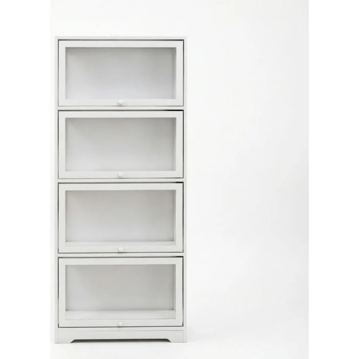 Eleganter Regalschrank,Vitrinenschrank,Stilvoller Schrank,Stauraum-Schrank(nur mit Regalschrank)--Weiß--59x30x139cm--YOUDENOVA – Bild 7