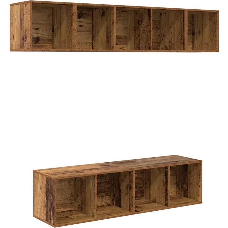 vidaXL TV-Schrankset Wandmontiert 4 pcs Altholz Holzwerkstoff 3393420