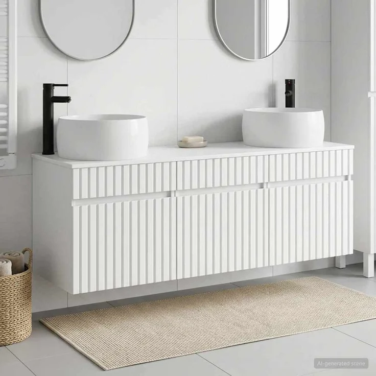 vidaXL Badezimmerschrank-Set 3 stk. Hochglanz Weiß 157 x 44,5 x 80 cm 3405771 – Bild 1