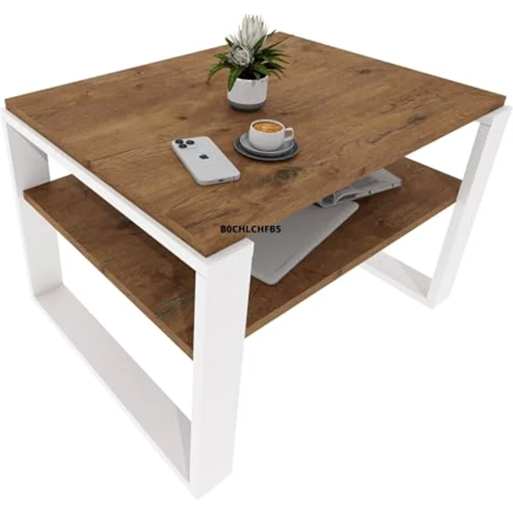 CraftPAK Couchtisch Wohnzimmertisch aus hochwertigem Holz - Couchtisch 54T x 63B x 44H cm – Bild 2