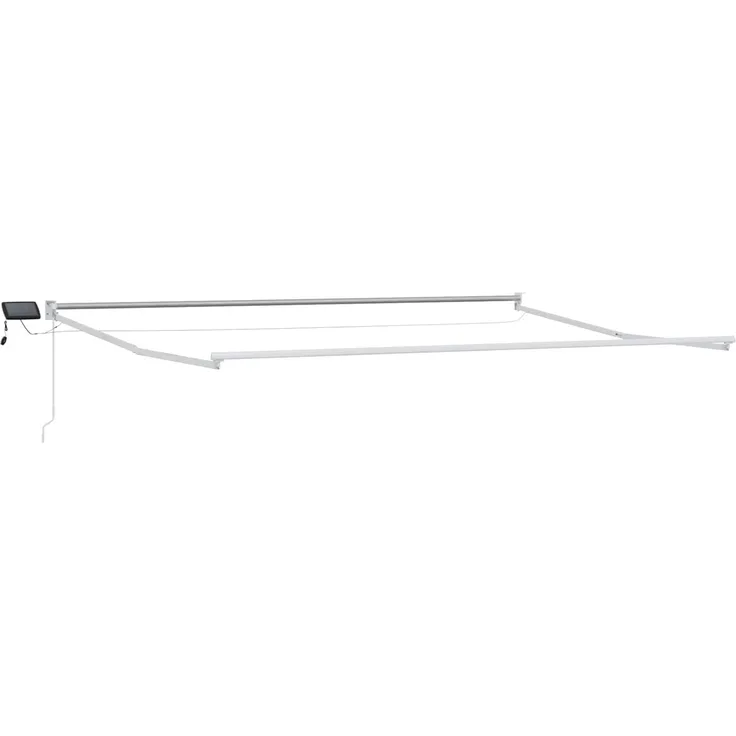 vidaXL Manuelle Gelenkarmmarkise mit LEDs Anthrazit und Weiß 5x3 m 3419329