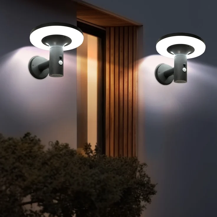 LED Solar Wandleuchte anthrazit, Bewegungsmelder, H 21 cm – Bild 3