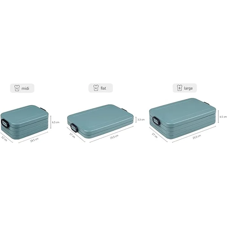 Mepal | Take a Break Duo Pack | Brotdose To Go | Lunchboxen für 2 bis 4 Sandwiches oder 4 bis 8 Brotscheiben | ideal für Meal Prep | Essenbox mit Unterteilung | Nordic sage – Bild 3