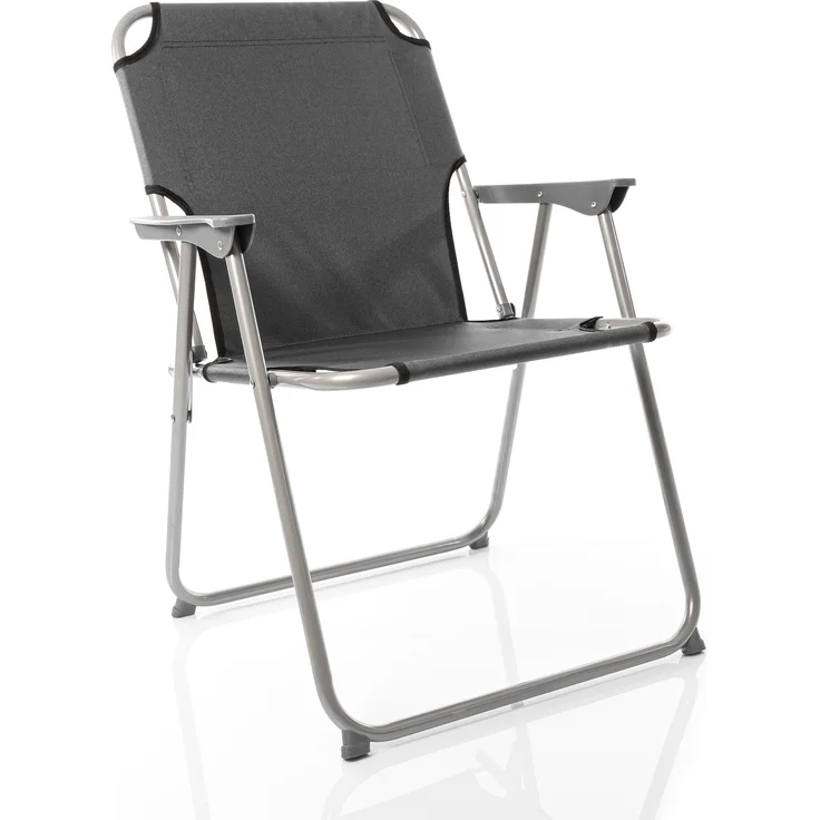 BigDean Klappstuhl Anthrazit Grau Campinstuhl Faltstuhl Angelstuhl robust klappbar bis 120kg belastbar klassischer Gartenstuhl für Garten & Camping - Campingstuhl faltbar – Bild 1