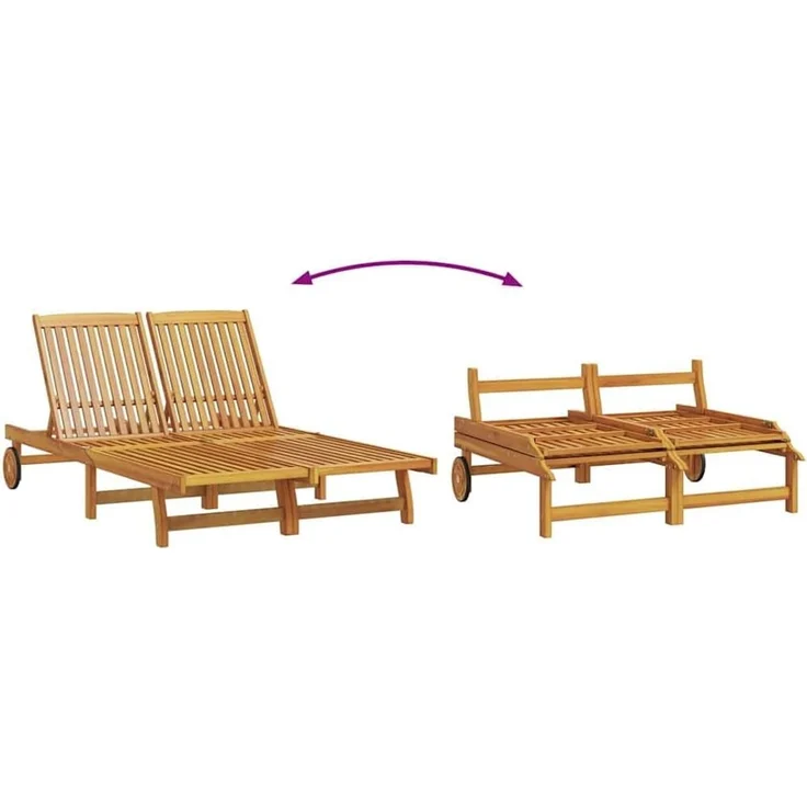 vidaXL Sonnenliege Massivholz Akazie Braun 3325191 – Bild 6