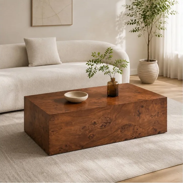 Celya Couchtisch Minimalistischer moderner Wohnzimmertisch in Holzoptik (vielseitig einsetzbar, stabile Konstruktion, pflegeleichte Oberfläche)