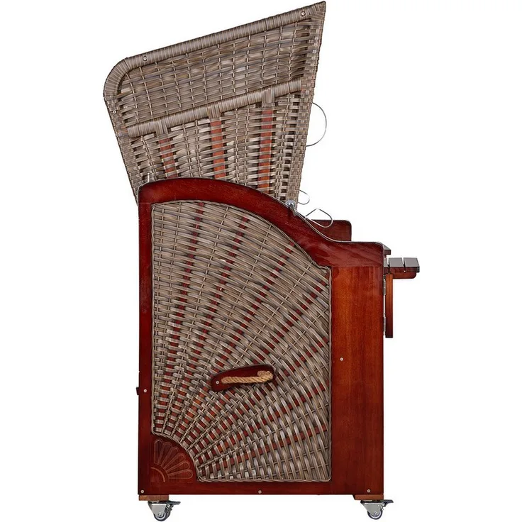 WebaVita Strandkorb Karibik 2-Sitzer, Grau, FSC 100%, BxTxH: 123x90x170 cm, für Garten und Balkon