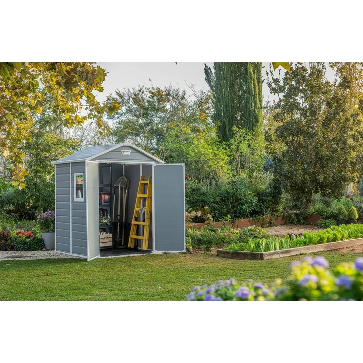 Dmora Gartenhaus Cranbrook, Gartenhütte, Gartenhaus, Werkzeugschuppen, 185x152 h226 cm, Grau – Bild 5