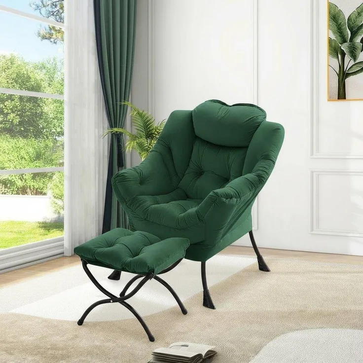 GarveeMore Ohrensessel Relaxsessel mit Hocker Ohrensessel Polstersessel Faulsesse