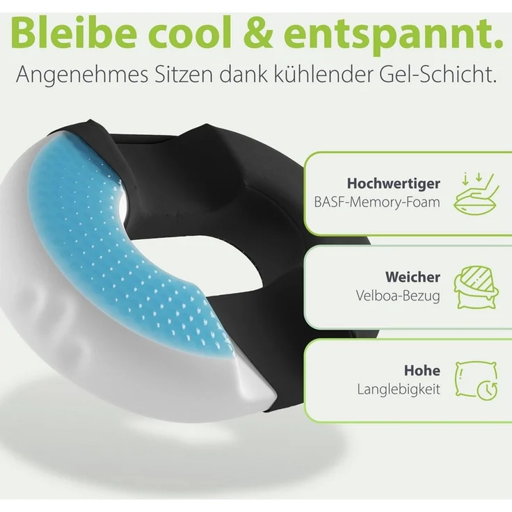 feela Sitzkissen Orthopädischer Sitzring – entlastet Steißbein & Becken beim Sitzen, Ideal nach OP, Schwangerschaft & bei Hämorrhoiden – mehr Komfort – Bild 2