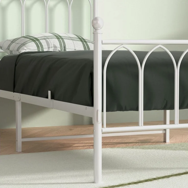 STILVORA Metallbett Metallbett 140x200 Bettgestell mit Lattenrost,Stauraum unter dem Bett – Bild 3