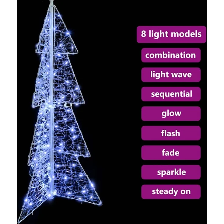 vidaXL Weihnachtsbaum Kaltweiß 120 cm Acryl 100 LEDs 42019203 – Bild 9