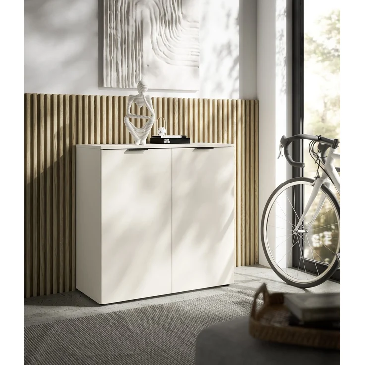 Kommode >Linz< 2 Türen, 4 Fächer, in Kaschmir - 90x90x40cm (BxHxT) – Bild 2