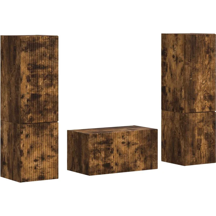 vidaXL TV-Schrankset 5 pcs Geräucherte Eiche Holzwerkstoff 3409101 – Bild 2