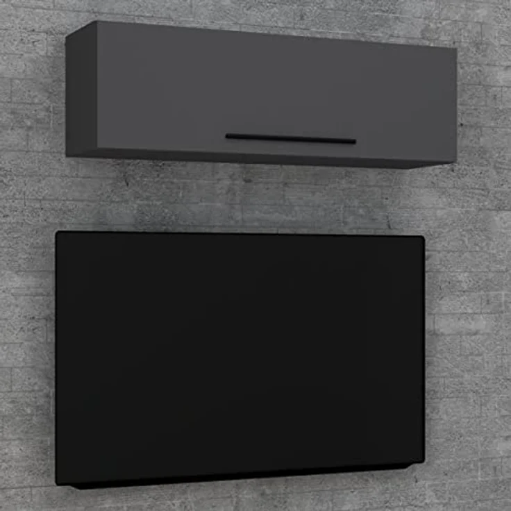 MID.YOU Lowboard Anthrazit, hängend aus Holzwerkstoff, 2 Fächer, 95x30x30 cm – Bild 3