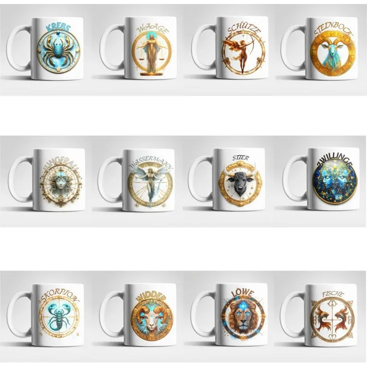 WS-Trend Tasse Sternzeichen Zodiac Kaffeetasse Teetasse Geschenkidee 325 ml, Keramik
