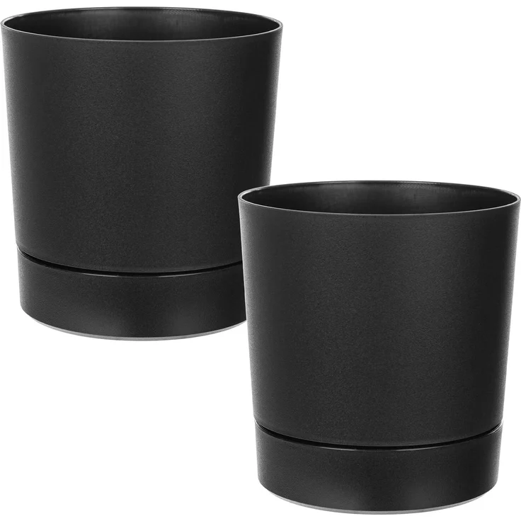 KADAX Blumentopf mit Ständer AURA 145 recycelt - schwarz 2er-Pack – Bild 5