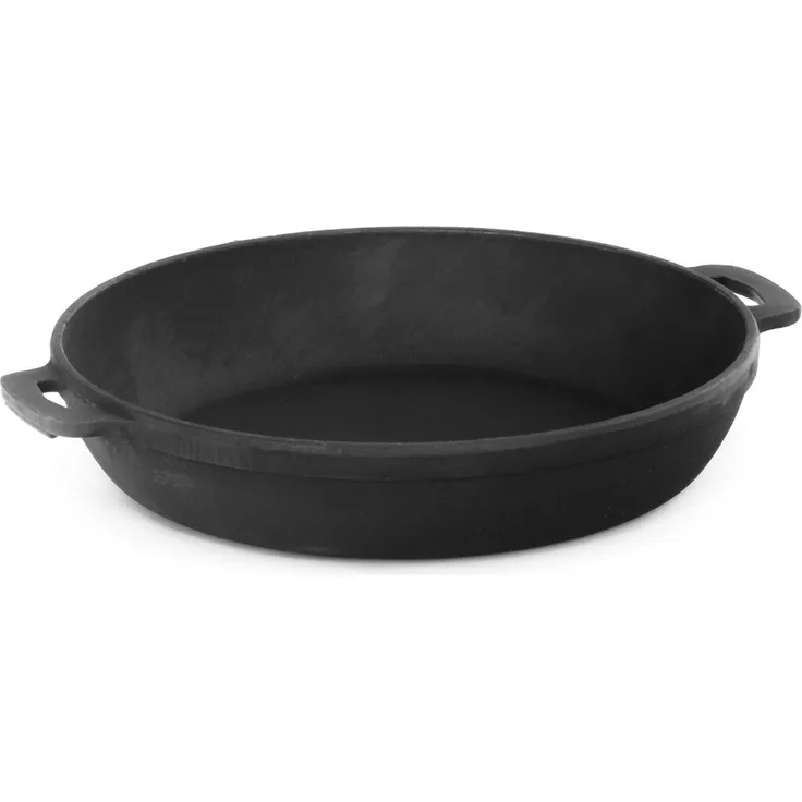 Bräter 34 cm aus Gusseisen 4 cm hoch Schmortopf Bratpfanne Pfanne Induktion Servierpfanne
