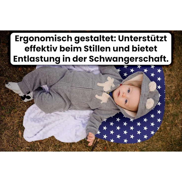 Amilian Stillkissen Lagerungskissen - Seitenschläferkissen - Stillkissen klein, Schwangerschaftskissen zum Schlafen, pregnancy pillow mit Füllung (60x42 cm), für Mütter und Babys – Bild 6