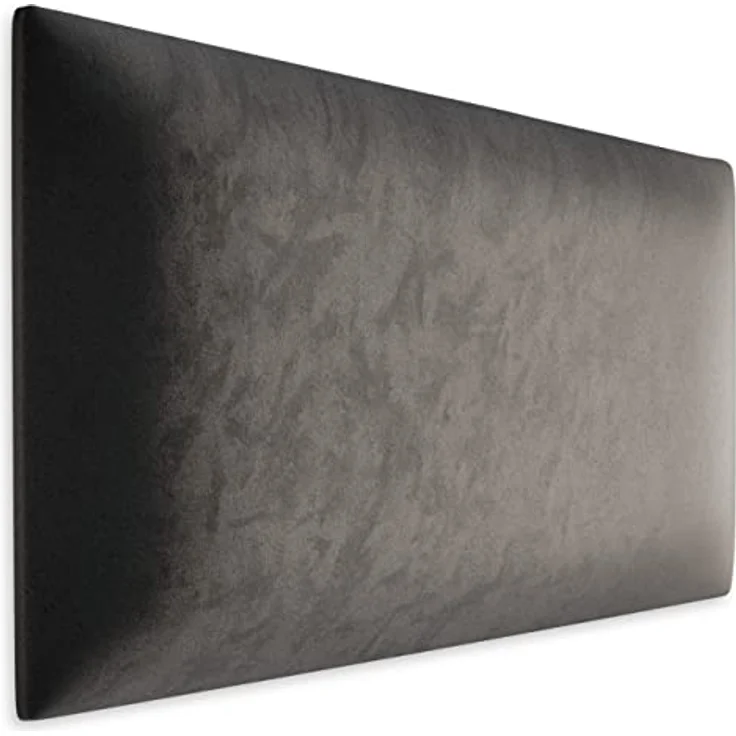 Muralo Samt Wandkissen Stoff Polsterpaneel Schlafzimmer Wohnzimmer Bett Wandpolster Bettkopfteil Lendekissen Modern Luxus Gepolstert Polster Paneel (Graphit, 60 cm x 40 cm) – Bild 1