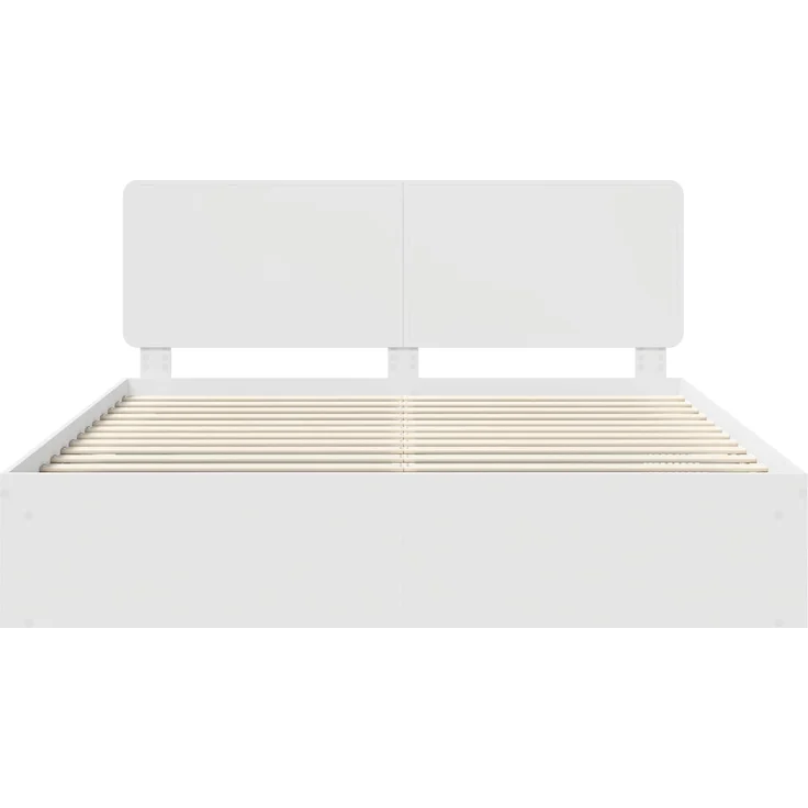 vidaXL Bettrahmen mit Kopfteil Weiß 180 x 200 cm Massives Kiefernholz 3412452 – Bild 6