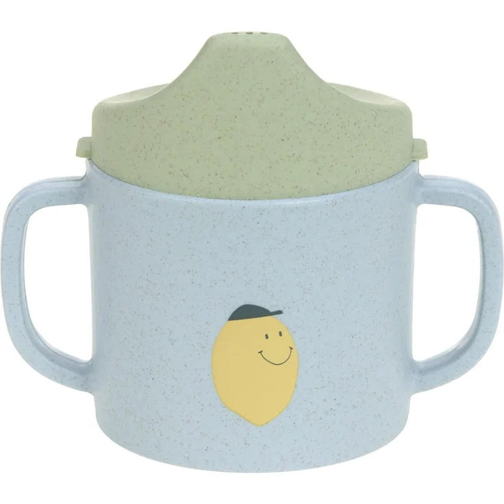 LÄSSIG Kinder Trinklernbecher mit Henkel und abnehmbarem Deckel 150 ml/Sippy Cup Happy Fruits Lemon – Bild 1