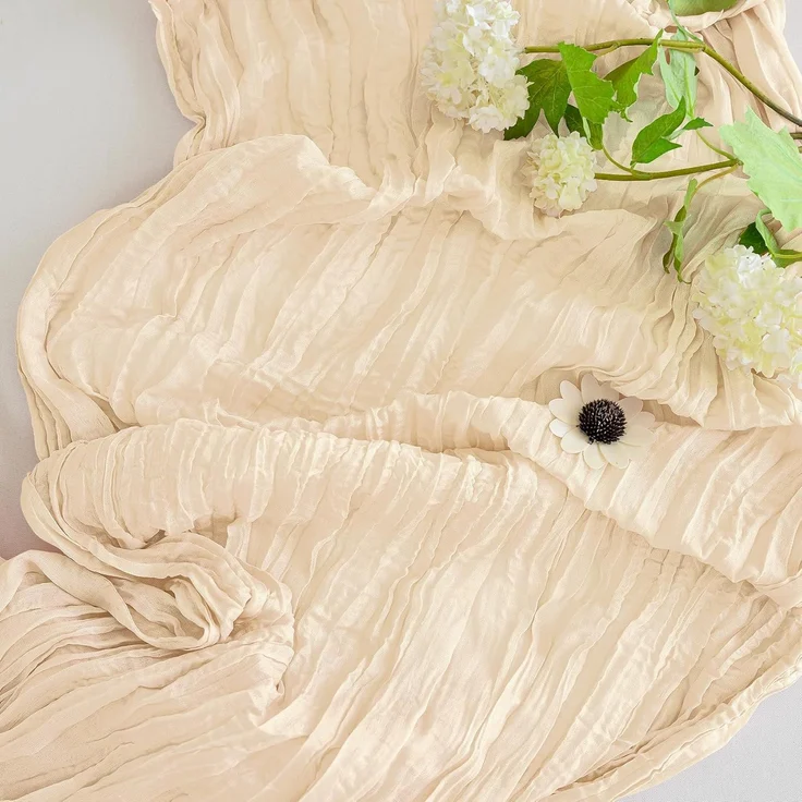 1 Stück – Tischläufer im böhmischen Stil, Käsetuch, 35x120 Zoll, Deko für Feiern, Beige – Bild 2