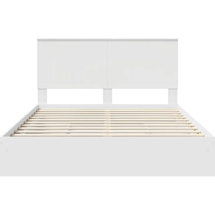 vidaXL Aufbewahrungsbett mit Kopfteil Weiß 150 x 200 cm Holzwerkstoff 3411194 – Bild 7
