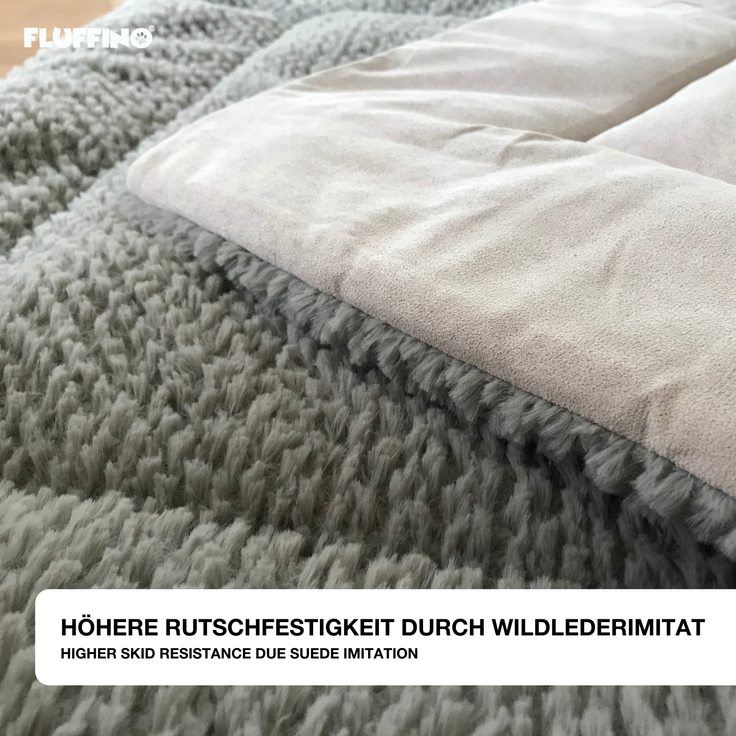 FLUFFINO® Tierdecke Hundedecke/Hundekissen - Wildlederimitat - Größe S (73 x 45 cm) - grau – Bild 3