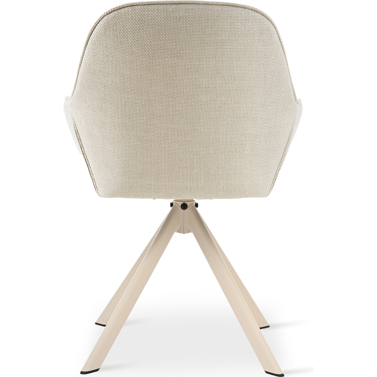 GOEURVANT 1370 Esszimmerstühle 2er-Set mit Armlehnen, 360° Drehbar, Webstoff - Beige – Bild 6