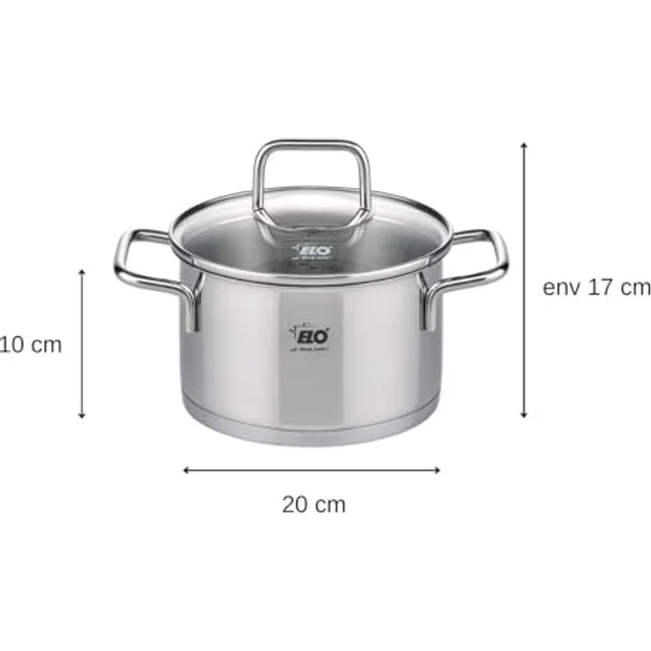 Elo Kochtopf Fleischtopf CITRIN, Ø 20 cm, mit Glasdeckel, Edelstahl – Bild 4