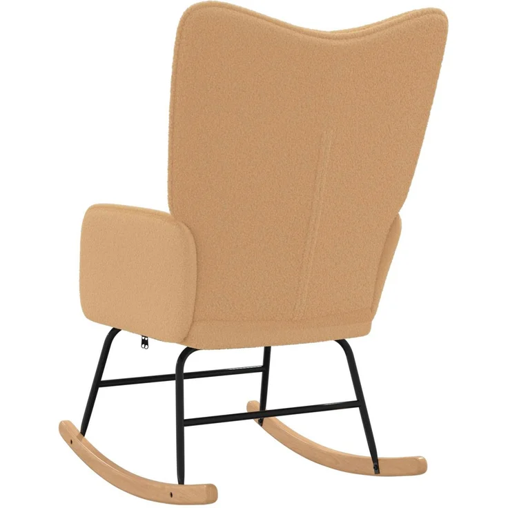 vidaXL Schaukelstuhl Beige Sherpa-Stoff 42001788 – Bild 5