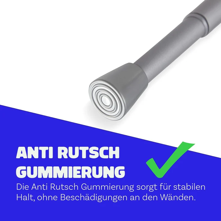 Verstellbare Vorhangstange - Spannstange zum Klemmen Silber Ø10/13 mm 80-125 cm – Bild 5