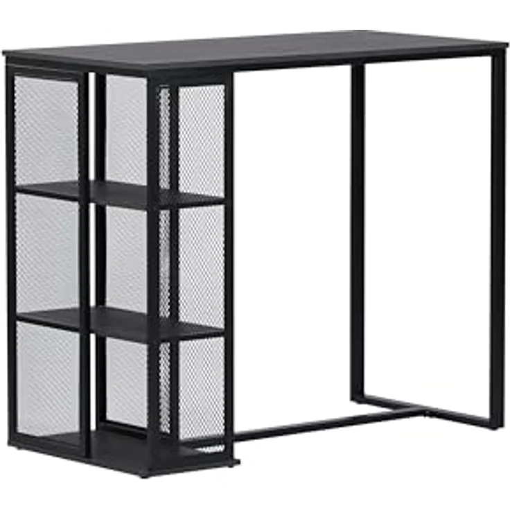 Hela Tische, Bartisch Bistrotisch Klara, Dekor Eiche Dunkelgrau, Metall-Regal-Gestell, 120 x 60 x 103 cm – Bild 6