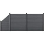 WPC Gartenzaun mit Schrägelement 183x451 cm grau [neu. holz]