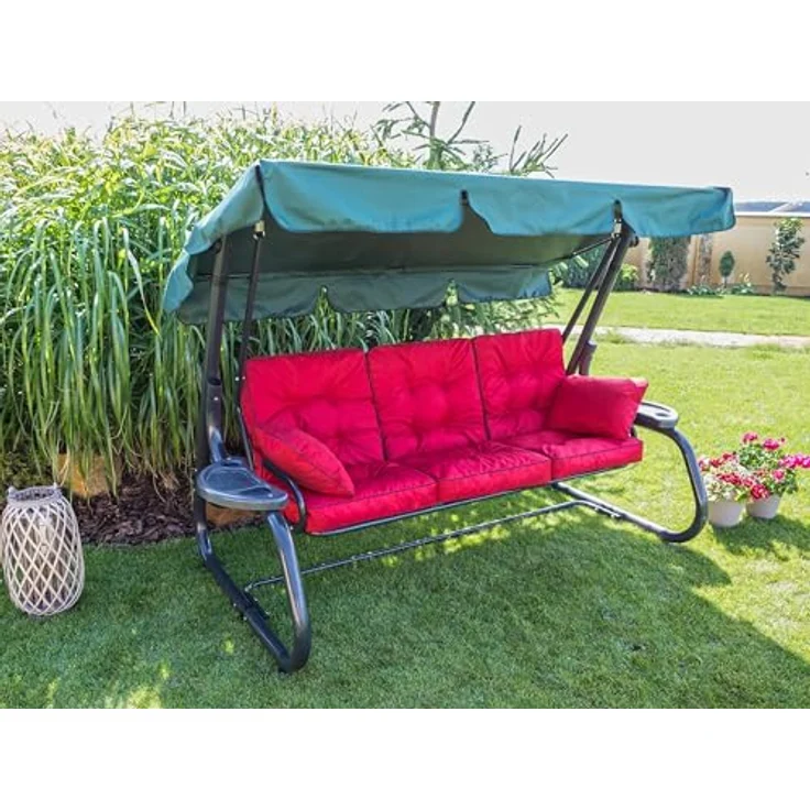 Bjird Bankauflage Venus 50 cm, 60 cm, 100 cm, 120 cm, 150 cm, 180 cm, (3 St), für Gartenbank und Hollywoodschaukel – Bild 13