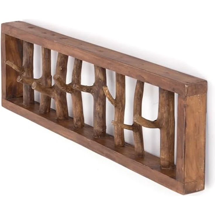 DESIGN DELIGHTS Wandgarderobe WANDGARDEROBE TREIBHOLZ UNIKAT, 80x22cm (BxH), Garderobe, Hakenleiste – Bild 2