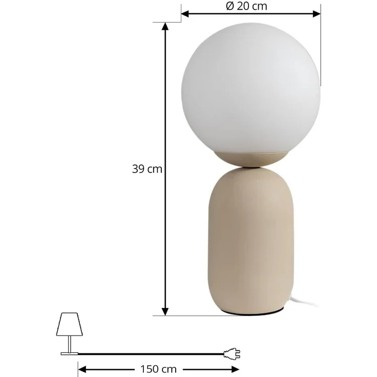 Lindby Tischleuchte Lennes, Glas Weiß IP21, 1 x 15 W LED – Bild 5