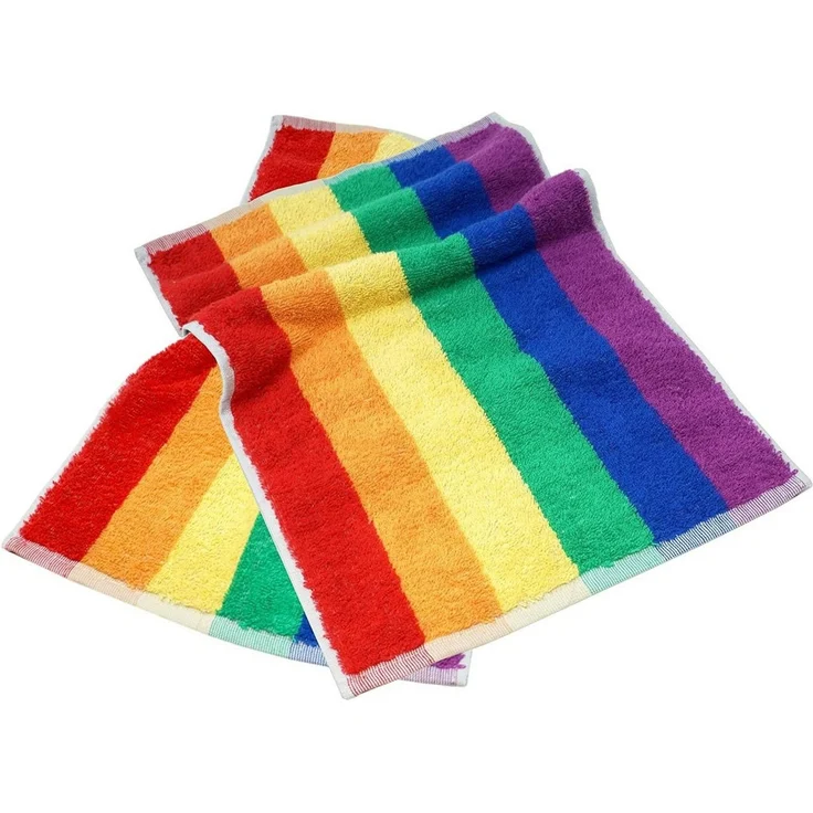 Lashuma Gästehandtücher Regenbogen, Frottee (2-St), kleine Handtücher Bad 30x50 gestreift bunt – Bild 2