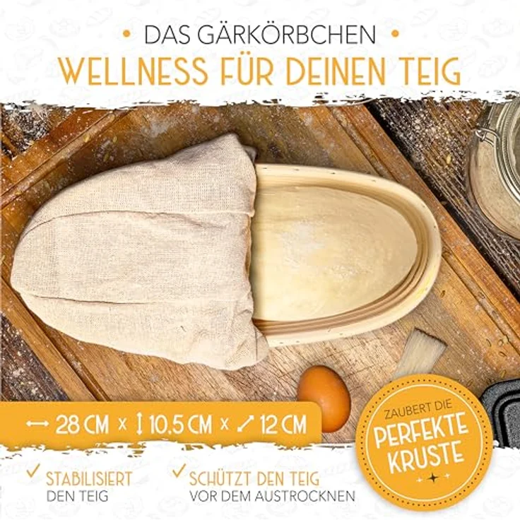 Krustenzauber Brotbackform Brotbackform Gusseisen Topf Brot Backen [inkl. Gärkorb] – Bild 5