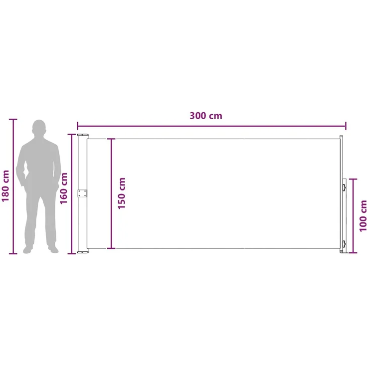vidaXL Ausziehbare Seitenmarkise Rechteckig 160 x 300 cm 42035296 – Bild 7