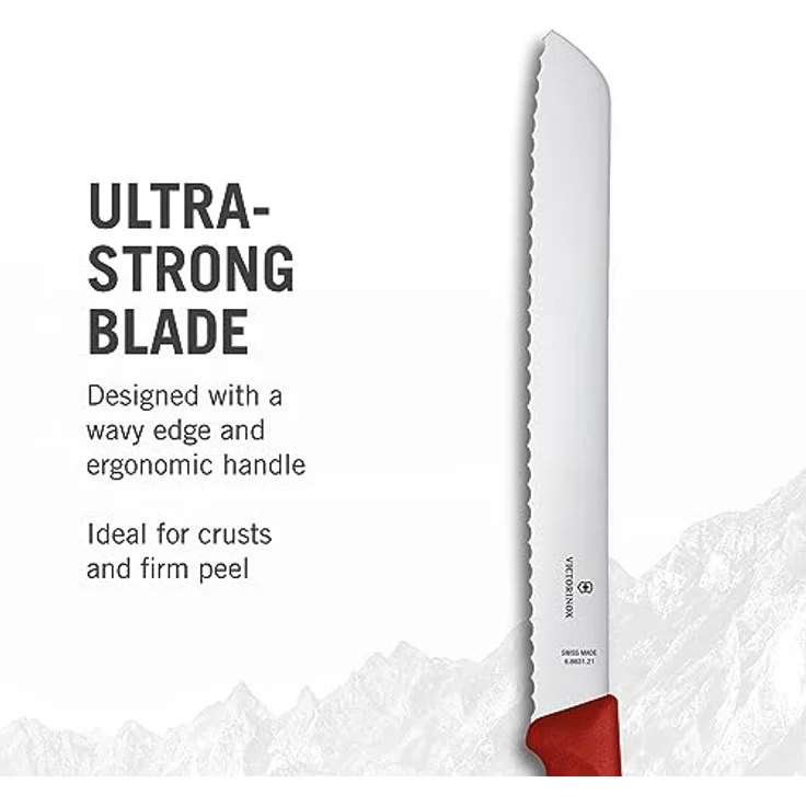 Victorinox Swiss Classic 21cm Brotmesser Wellenschliff rot – Bild 3