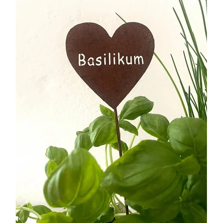 LB H&F Lilienburg Gartenstecker 8er SET Kräuterstecker Kräuterschilder Topfstecker Kräuter (beschriften Pflanzen Stecker Kräutertopf Gartenkräuter Küchenkräuter Deko Metall Roststecker Gartendeko Gartenstecker ROST HERZ, Kräuteretiketten Pflanzschilder... – Bild 2