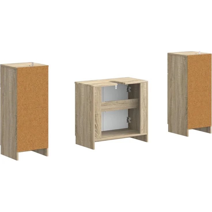vidaXL 3-teiliges Badezimmer-Schranksystem UTRECHT 3 stk. Sonoma-Eiche 3418055 – Bild 5