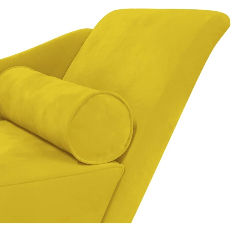 vidaXL Chaiselongue mit Kissen Gelb Samt – Bild 5