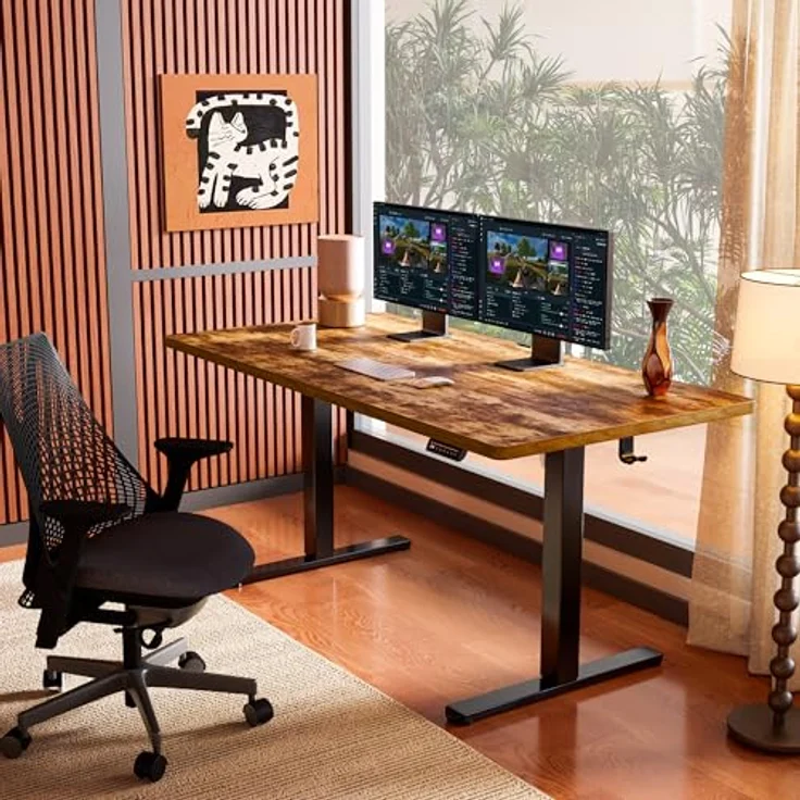 ErGear Elektrisch Höhenverstellbarer Schreibtisch 160 x 80 cm, Schreibtisch Höhenverstellbar mit 4-Gedächtnis-Smart-Pult für Home-Office mit Verbindungsplatte – Bild 2