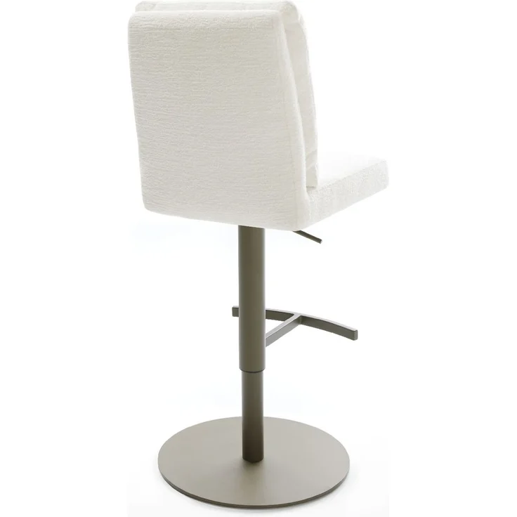 Barstuhl Pela-Flex Bouclé Soft Beige Drehfuß höhenverstellbar Metall Titanfarben – Bild 5